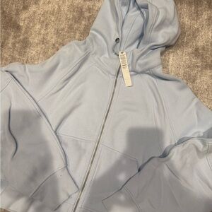 Lulu lemon baby soft blue beautiful cozy hooded full zip sweatshirt size M/L
